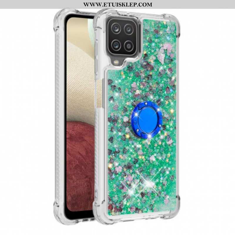 Etui do Samsung Galaxy M12 / A12 Cekiny Z Podparciem Pierścienia